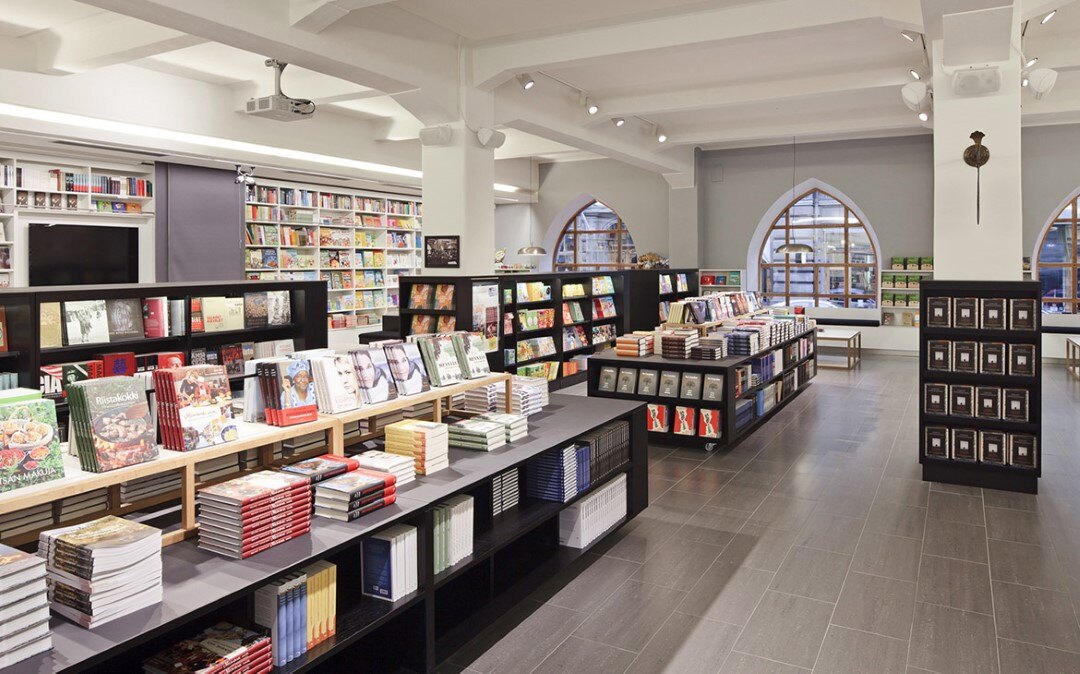 Otava flagship bookstore. Bookstore interior view. Photo: Kuvio